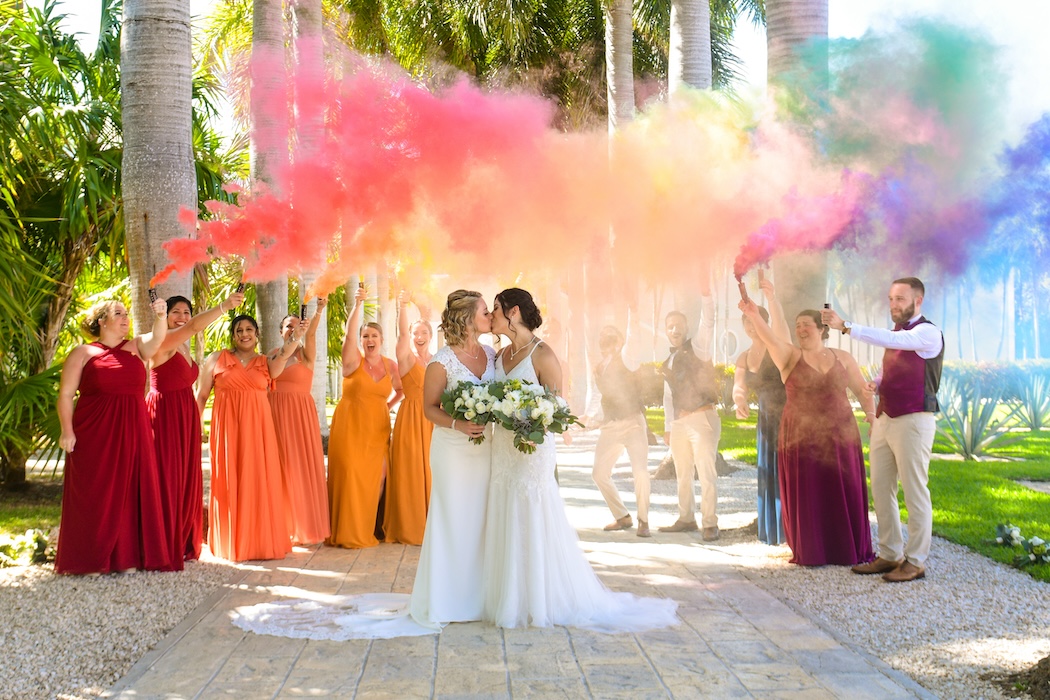 Rainbow wedding celebration