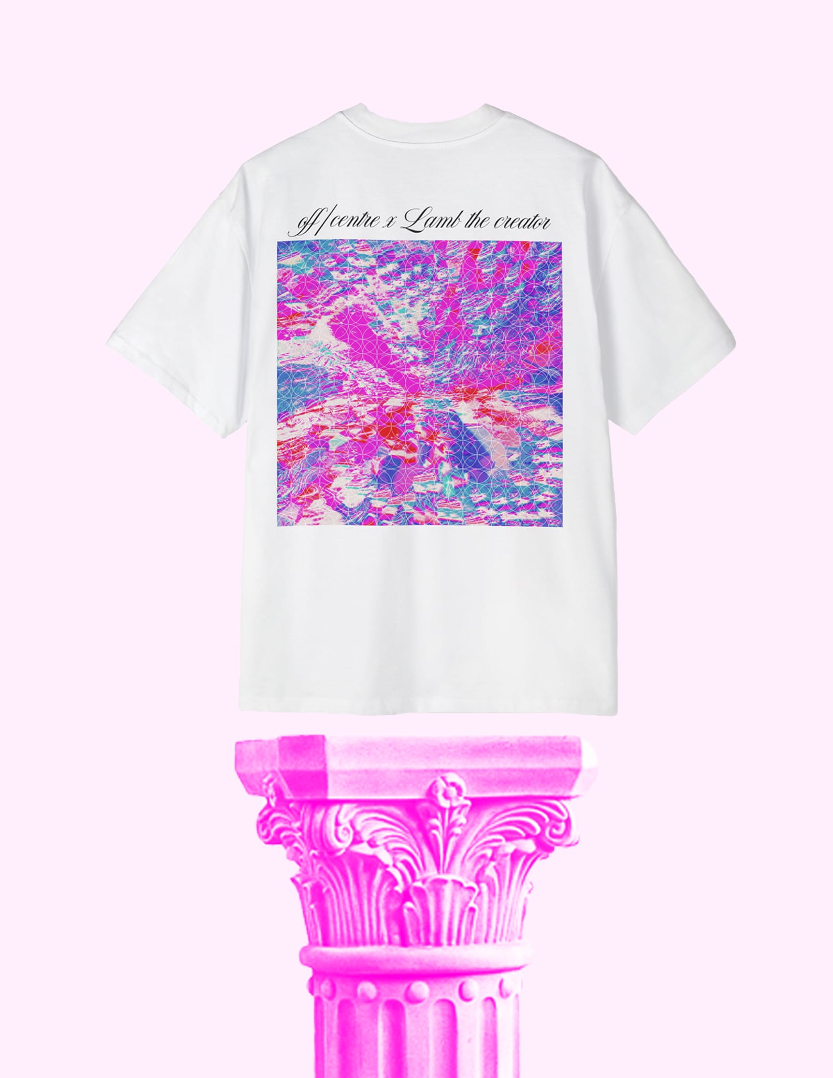 OFF/Centre X Lamb the Creator "LIGHT CODES" Heavy Oversized white tee