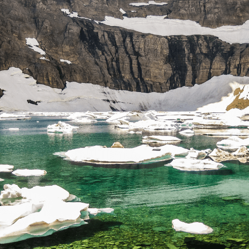 iceberg lake hiking trail in glacier national park