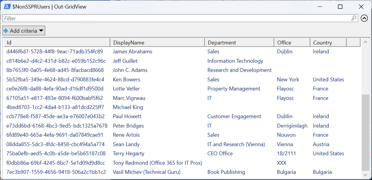 Report SSPR Status for Azure AD Accounts