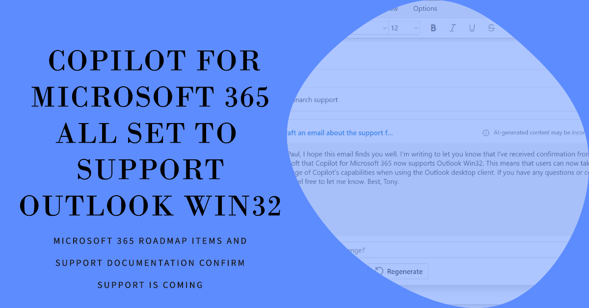 Copilot for Microsoft 365 to Support Outlook Classic