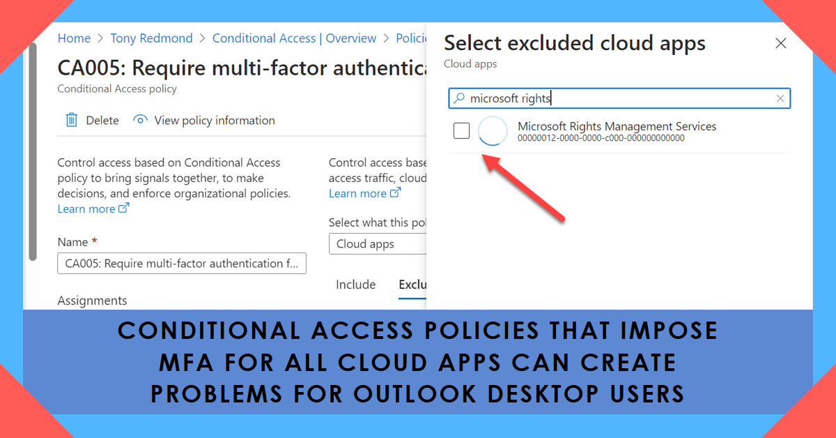 Why MFA, Conditional Access, and Sensitivity Labels can Combine to Give Outlook a Problem