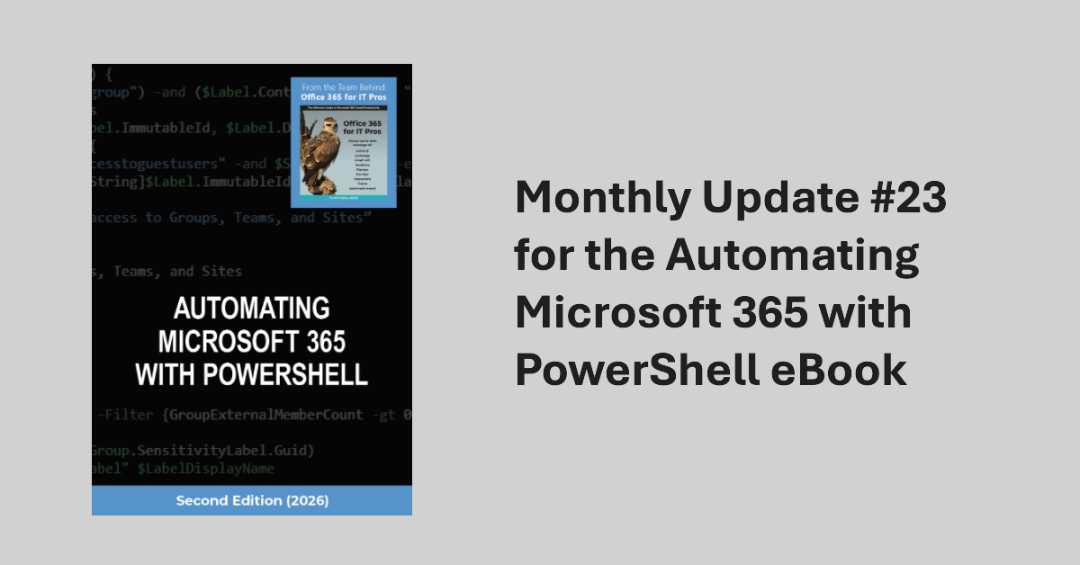 Automating Microsoft 365 with PowerShell Version 23