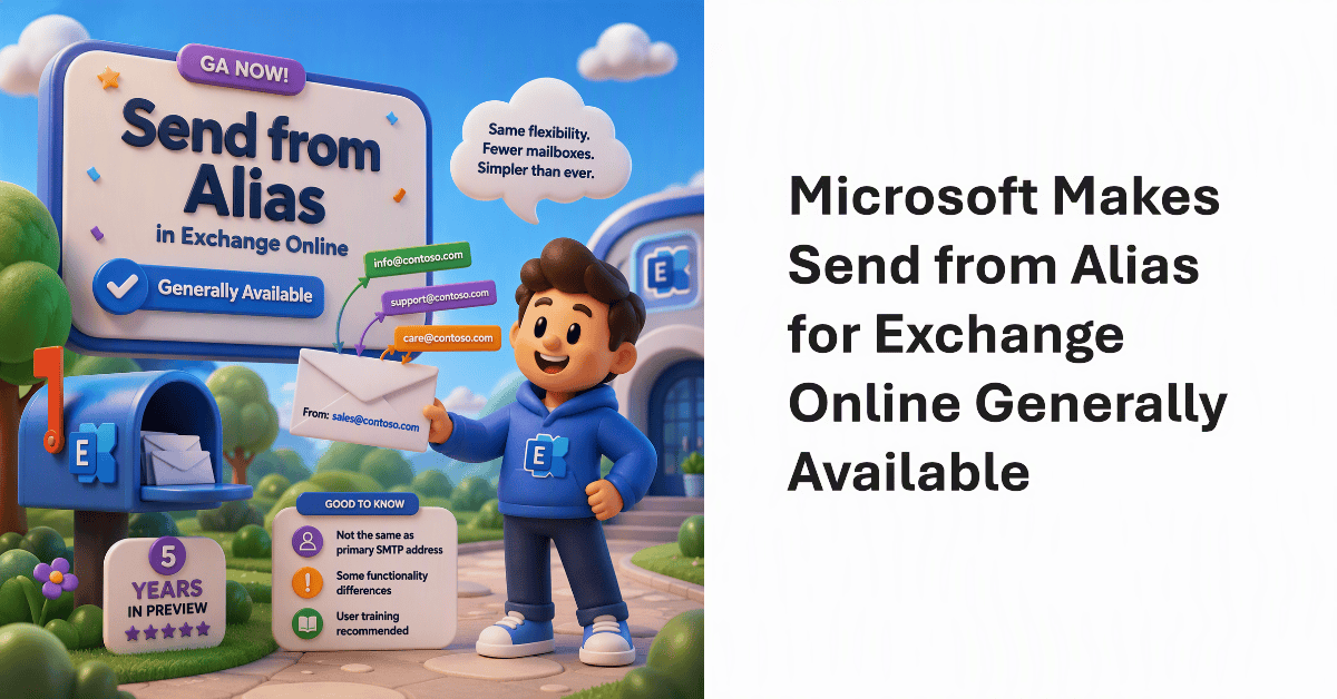Microsoft Finally Makes Send Mail from Alias Generally Available