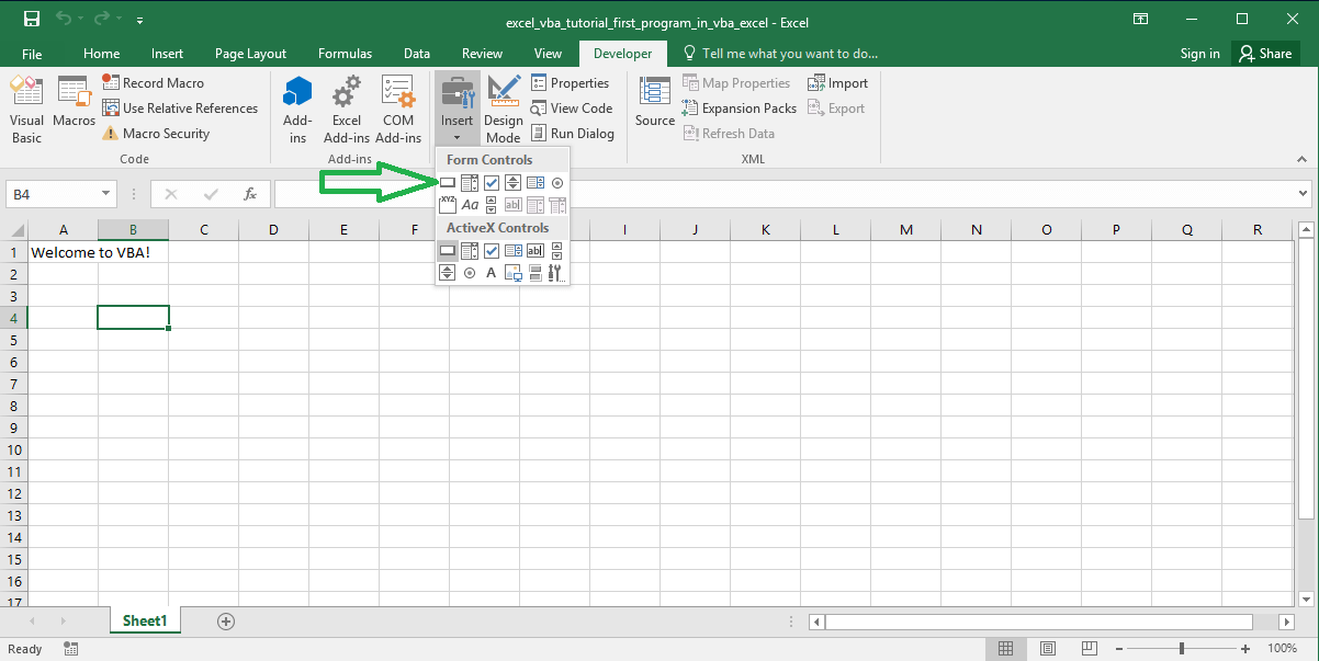 How to write first program in VBA Excel - OfficeInside.Org