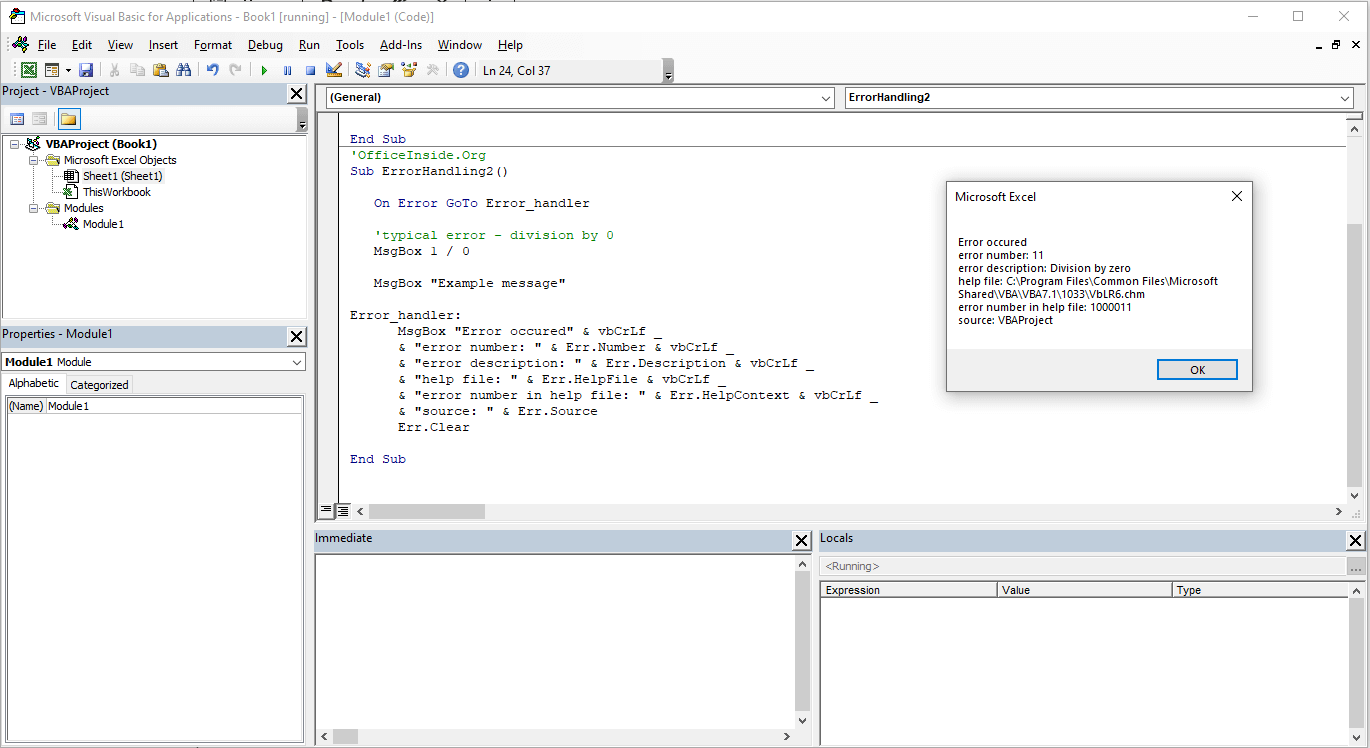 Error handling in Excel VBA