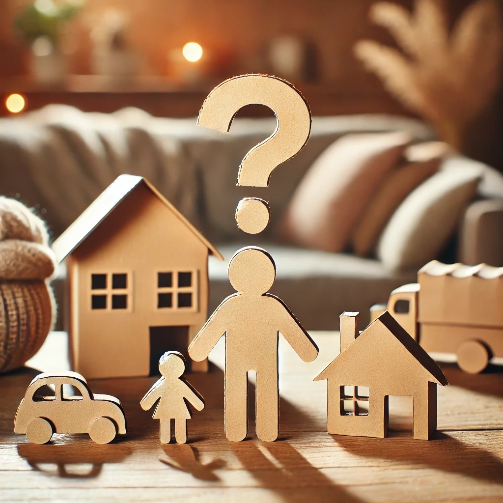 a cardboard person with a question mark overhead representing FAQs