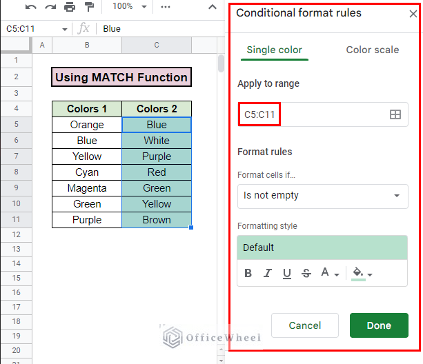 Highlight Duplicates In Two Columns In Google Sheets (2 Ways)