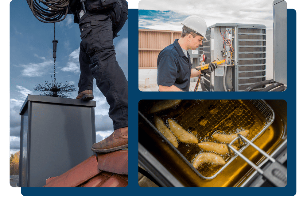 Flue cleaning, grease disposal, and HVAC management restuarants