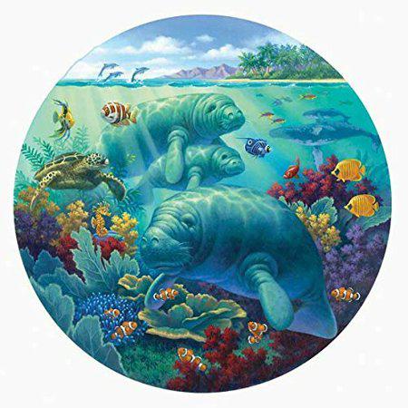 Manatee Beach 500 Round Jigsaw Puzzle