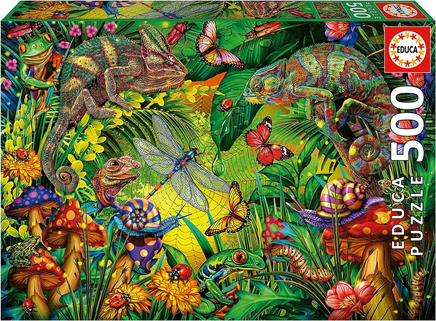 Educa - Colorful Forest - 500 Piece Jigsaw Puzzle - Puzzle Glue Included - Completed Image Measures 18.9 " x 13.4 "