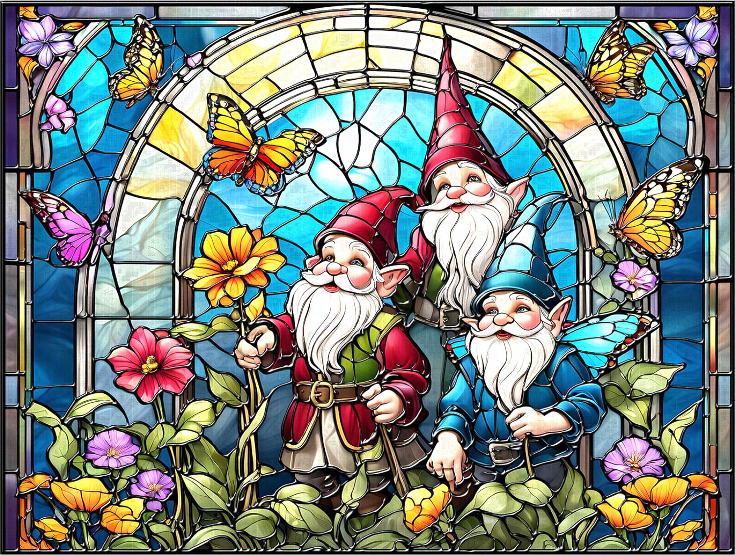 Stained Glass Gnomes 300