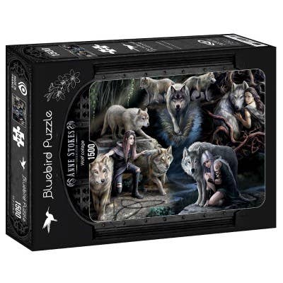 1500 Piece Puzzle - Anne Stokes - Wolf Collage