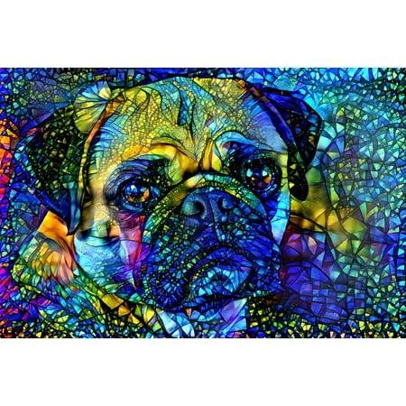 Stained Glass Dog - Otis - 1000 pieces