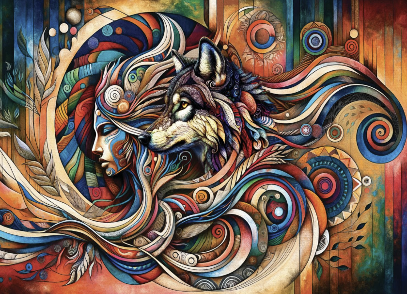 1000 Piece Jigsaw Puzzle Wolf's Embrace
