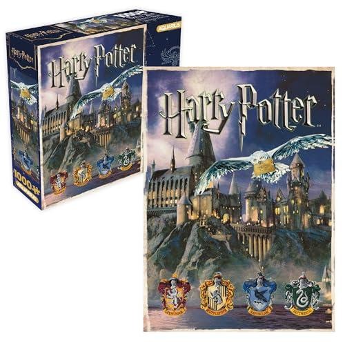 Aquarius Harry Potter Hogwarts 1000 Piece Jigsaw Puzzle – Collector Box Officially Licensed Wizarding World Castle House Crests 20"x28" Gift for Fans