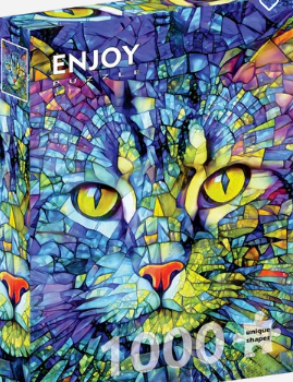 1000 Piece Jigsaw Puzzle - Fiona The Stained Glass Cat