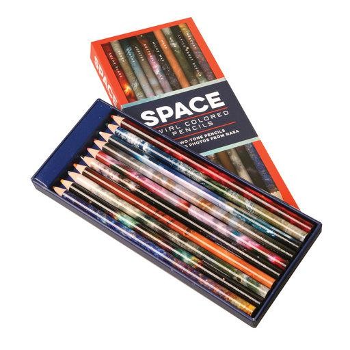 Space Swirl Colored Pencils: 10 Two-Tone Pencils Featuring Photos from NASA
