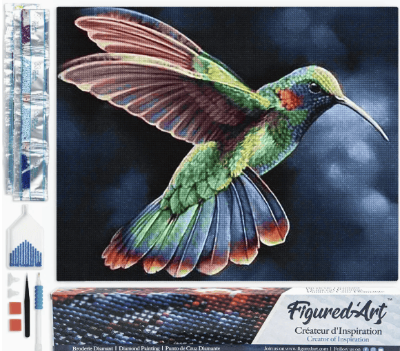 Hummingbird in The Night - Diamond Painting Art Kit for Adults