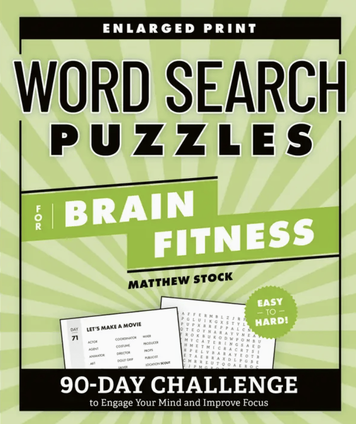 Word Search Puzzles for Brain Fitness - (Brain Fitness Puzzle Games) by Matthew Stock (Paperback)
