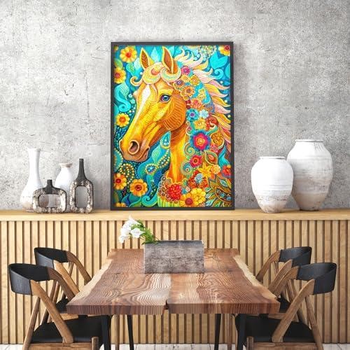 Enjoy Puzzle Horse Portrait with Blooming Flowers Mane Illustration – 1000 Pieces Jigsaw Puzzle