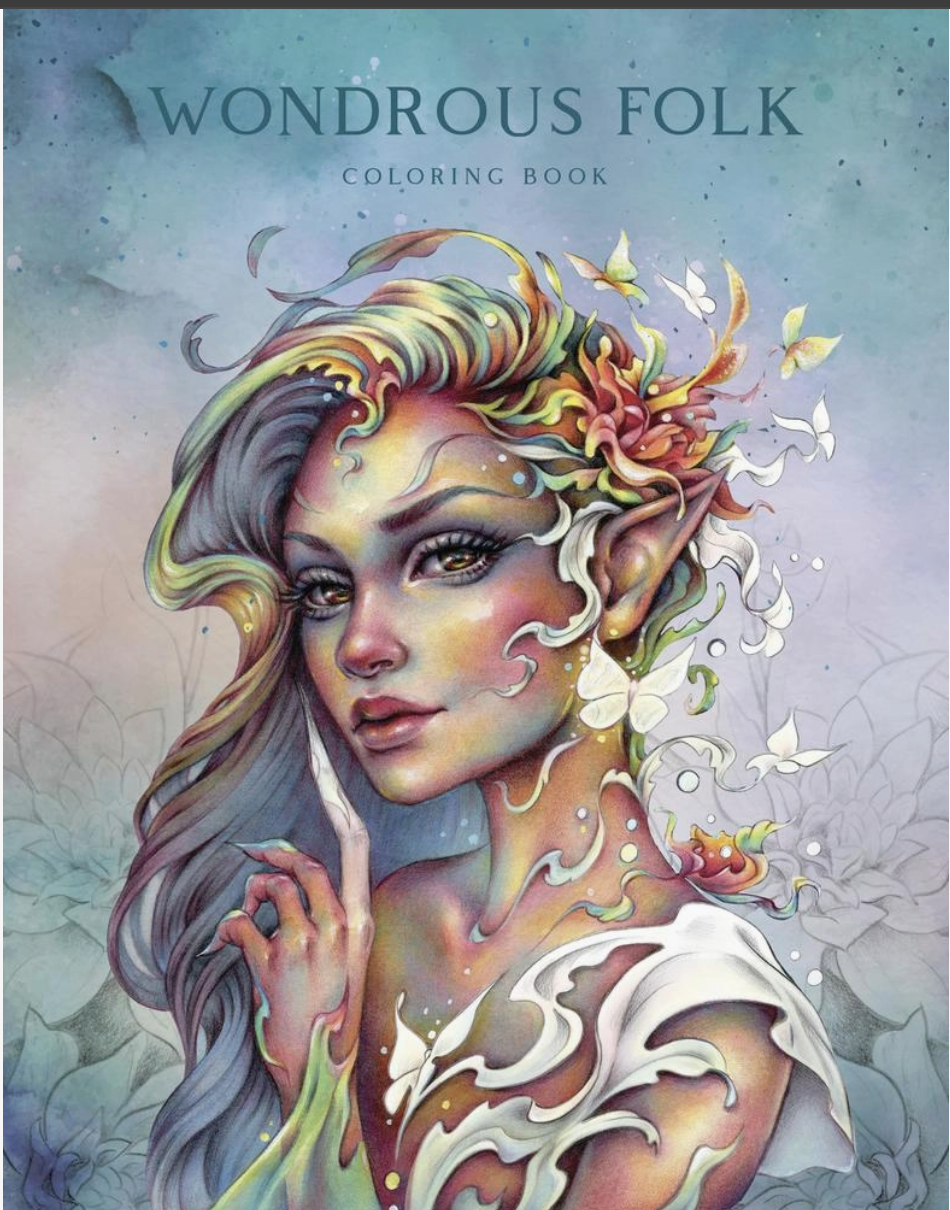 Wondrous Folk Coloring Book, by Christine Karron