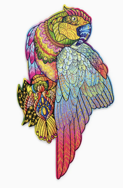 Wood Trick Bright Parrot Unique Shaped 3D Wooden Puzzle