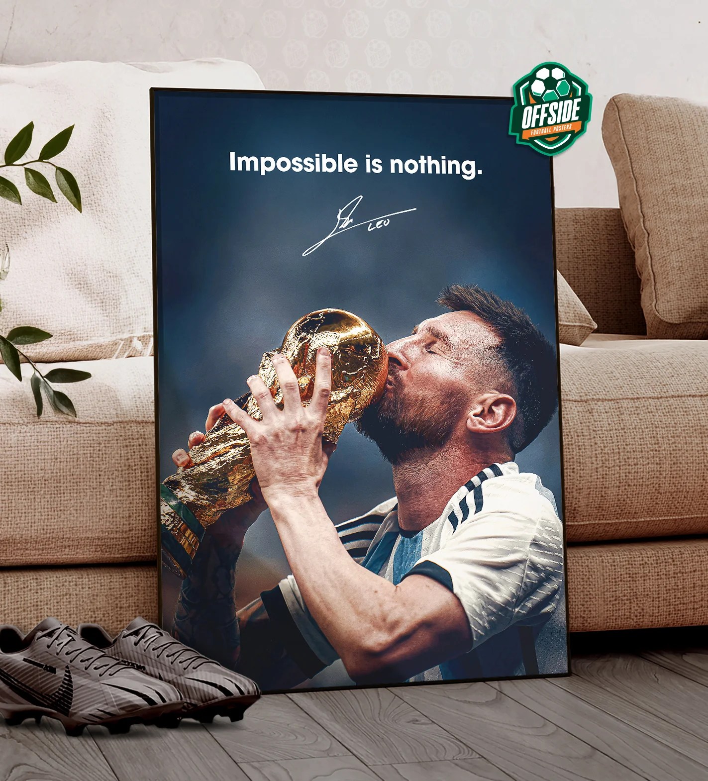 Lionel Messi Impossible Is Nothing Poster Offside Posters