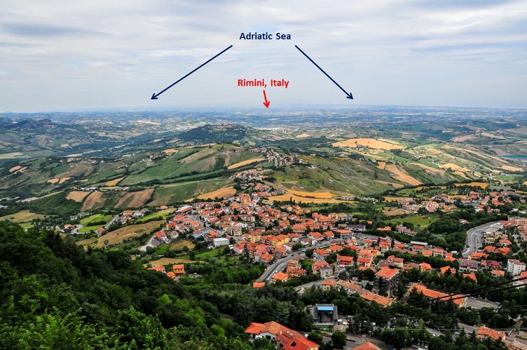 View from top of the Città di San Marino