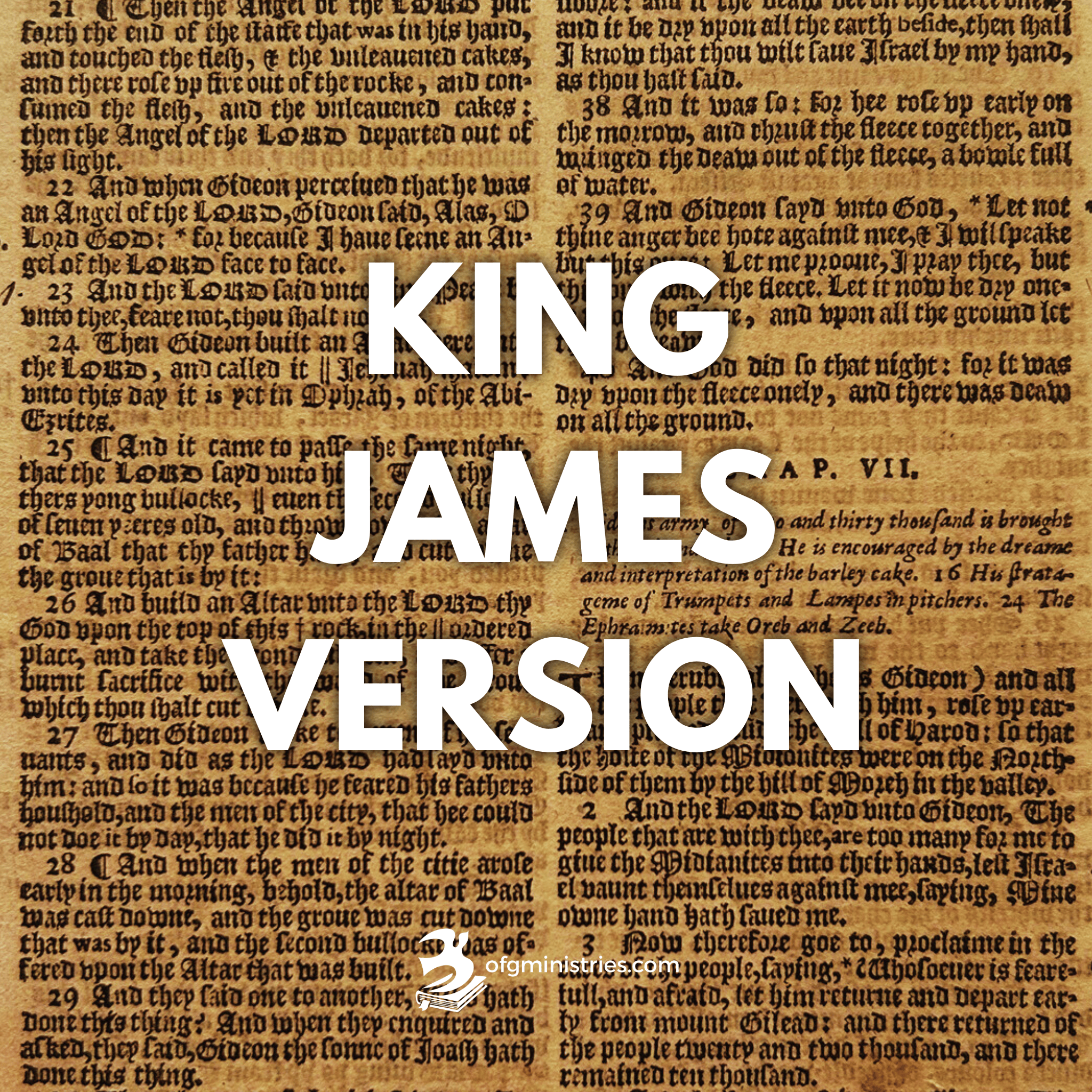 Bold “KING JAMES VERSION” text word art for the Online King James Bible page of ofgministries.com
