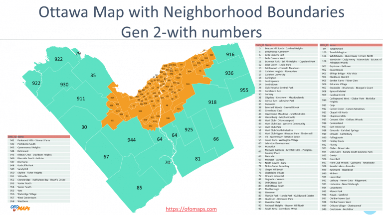 Ottawa Map With With 24 Wards OFO Maps Ottawa Map 7 768x432 