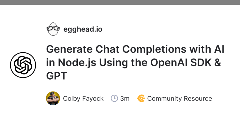 Install And Configure The Openai Sdk In A Node Js Project Egghead Io - Space Background Collection - High Resolution Quality
