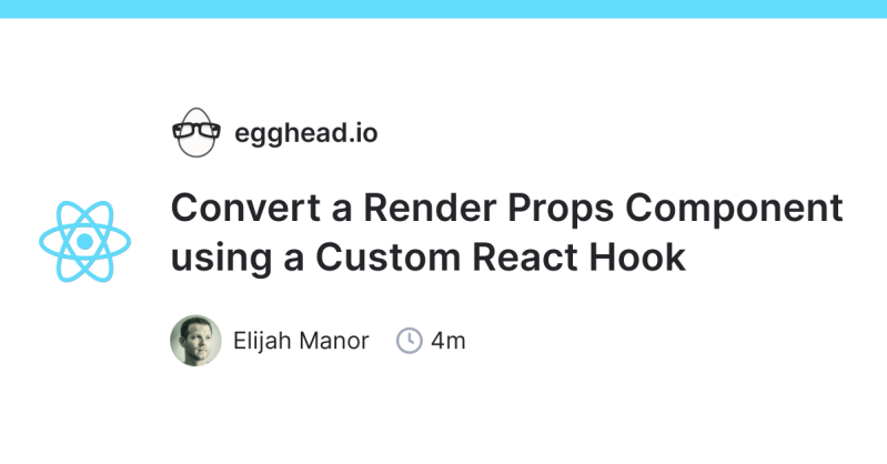 Refactor A Render Prop Component To A Custom React Hook Egghead Io - Premium 4K Gradient Images | Free Download