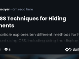 10 Css Techniques For Hiding Elements Daily Dev