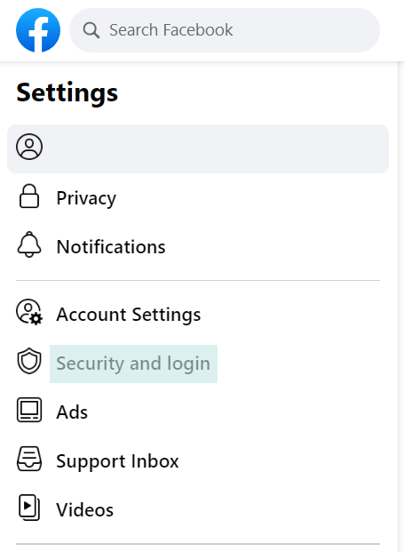 Security login settings Meta