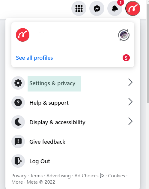 Settings and privacy meta