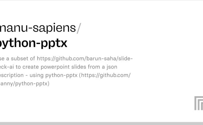 Manu-sapiens/python-pptx – Run With An API On Replicate