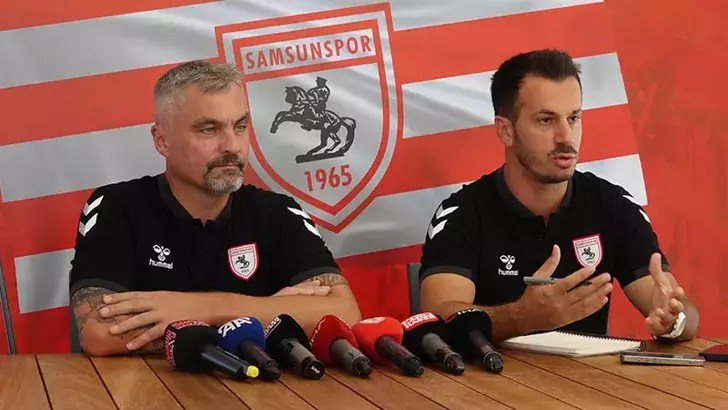 Samsunspor Teknik Direktörü Thomas Reis düzenlenen basın toplantısında 11 Ağustos Pazar