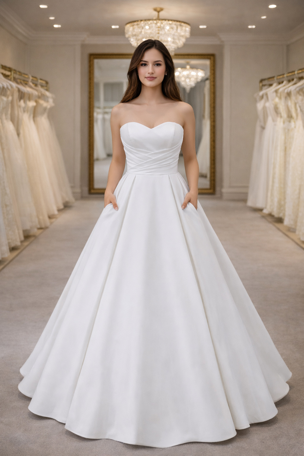wynn fiore couture wedding dress ballgown satin