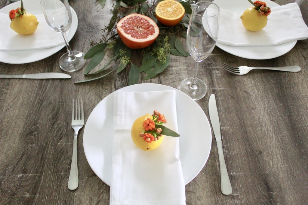 Citrus Table Setting + Table Runner under 10! Oh How Charming by Lauren