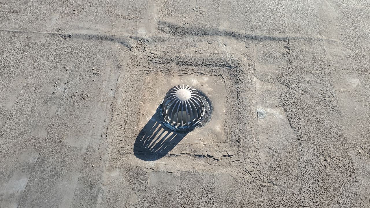 roof drain before