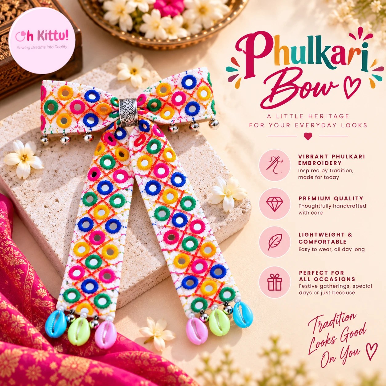 phulkari bow