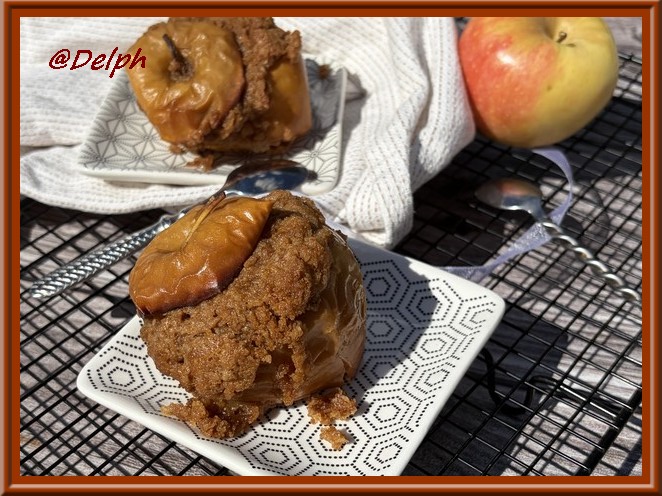 Pommes rôties et crumble de spéculoos