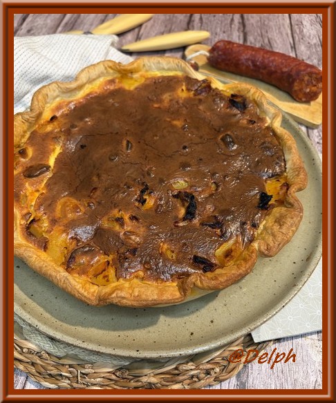 Quiche chorizo pommes de terre cheddar
