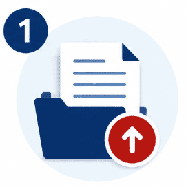 Icon of official academic transcripts and documents being submitted for OSSD credit evaluation at Ontario International School.