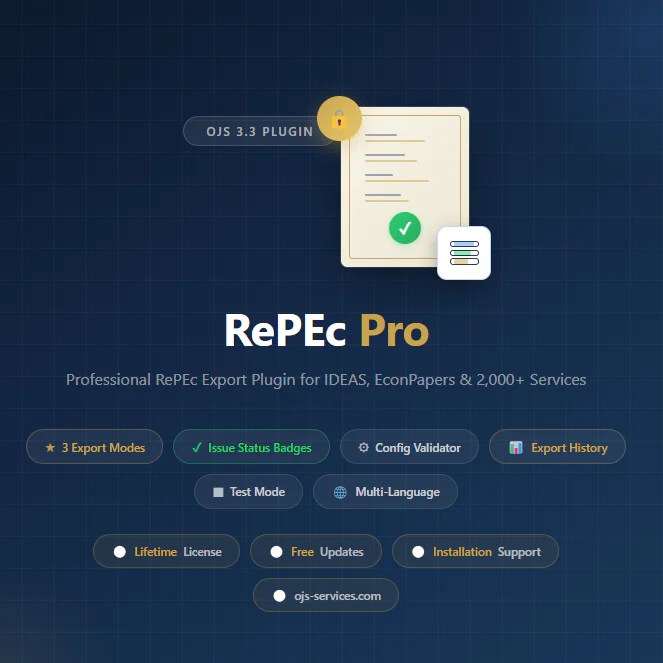 RePEc Pro Dışa Aktarma Eklentisi – OJS 3.3 ve 3.4