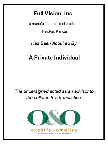 Full Vision Sells to Private Individual