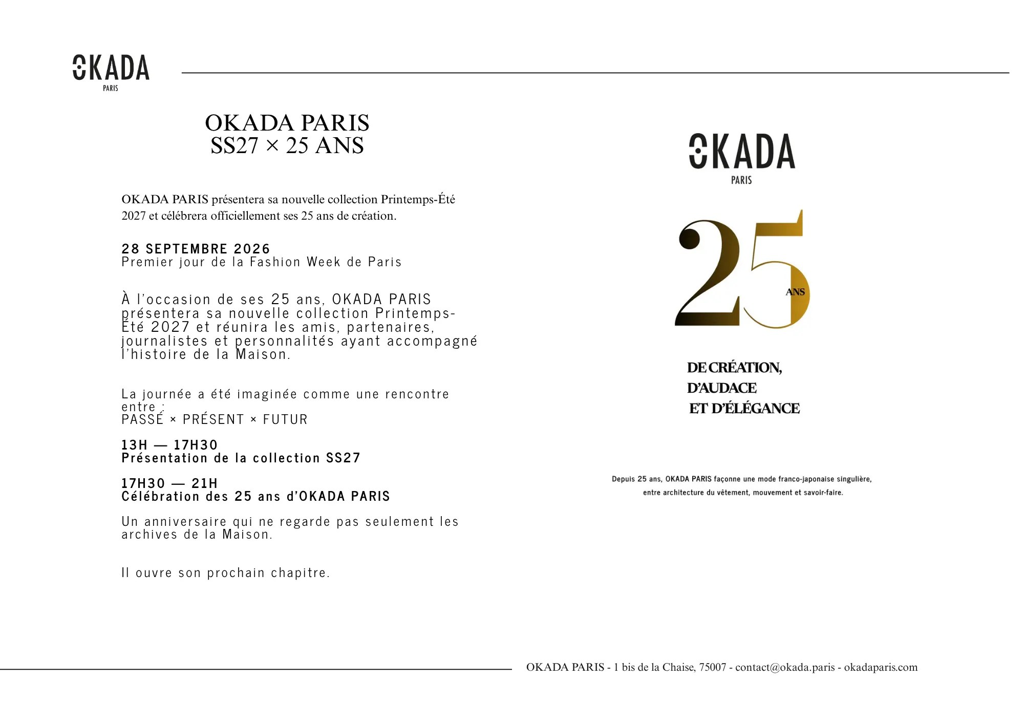 DP 25 ans OKADA PARIS