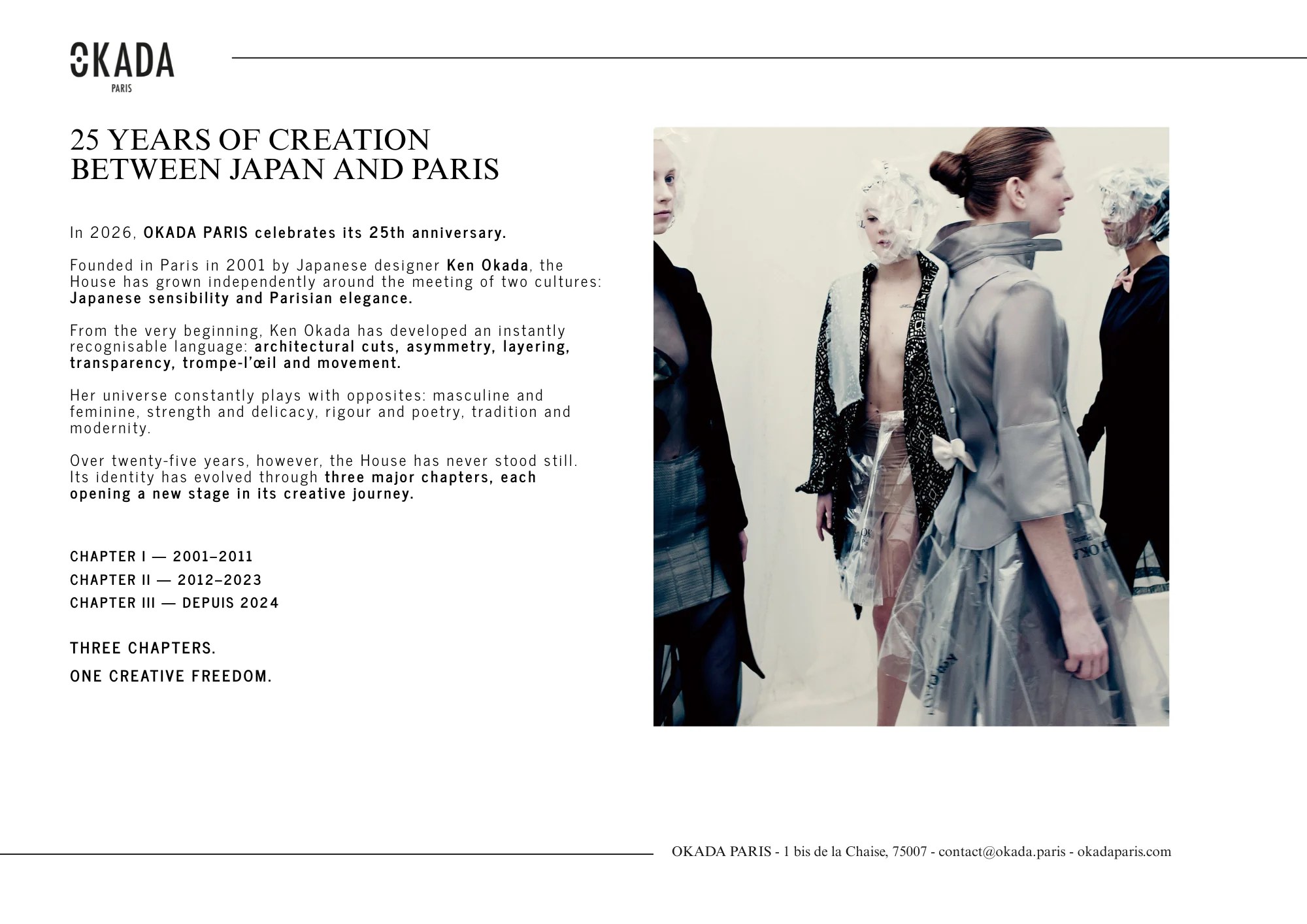PRESS KIT — 25 YEARS OF OKADA PARIS