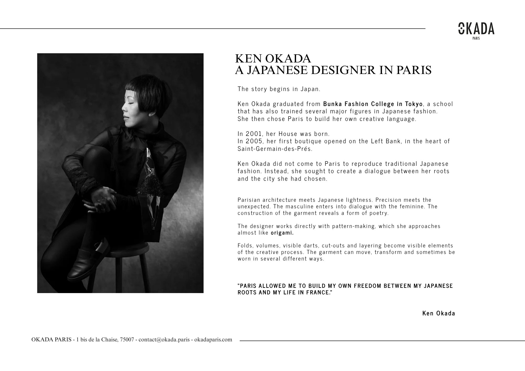 PRESS KIT — 25 YEARS OF OKADA PARIS